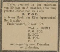 Opregte Steenwijker Courant - 14 november 1892